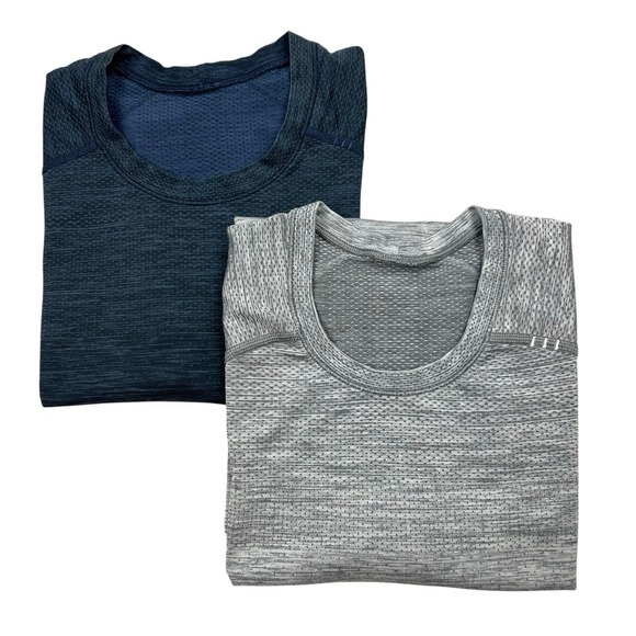 Lululemon Lot Of 2 Metal Vent Tech Shirt Mens Size Small Blue Gray Athletic - Picture 1 of 9